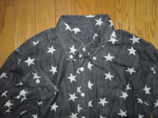 SOPHNET. ソフネット ☆星 ドット柄 デニムシャツ S 長袖 STAR DENIM B.D SHIRT スター 25000 < ブランド  SOPHNET. ソフネット ☆星 ドット柄 デニムシャツ S 長袖 STAR DENIM B.D SHIRT スター 25000 < ブランドの