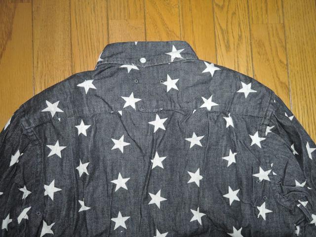 SOPHNET. ソフネット ☆星 ドット柄 デニムシャツ S 長袖 STAR DENIM B.D SHIRT スター 25000 < ブランド  SOPHNET. ソフネット ☆星 ドット柄 デニムシャツ S 長袖 STAR DENIM B.D SHIRT スター 25000 < ブランドの
