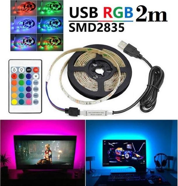 *USB} 2m LED e[vCg Rt F ؒf\  Ɠd/AV 