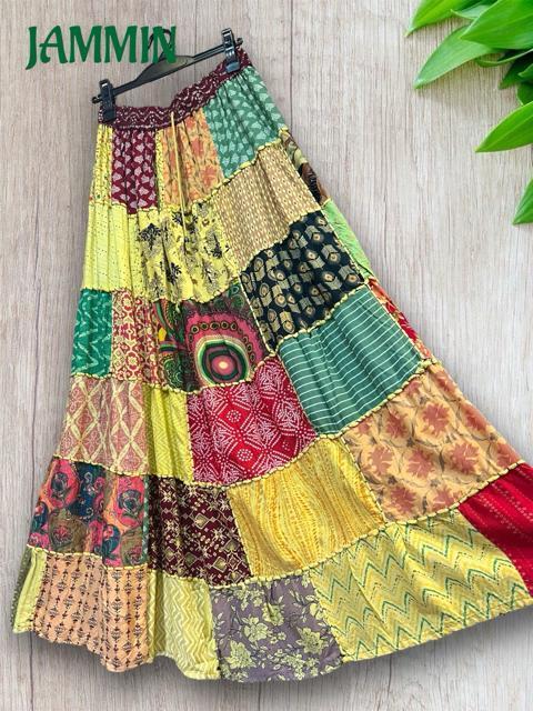 パッチワークロングスカート アジアン ヒッピー エスニック パッチワーク < 女性ファッション パッチワークロングスカート アジアン ヒッピー エスニック パッチワーク < 女性ファッションの