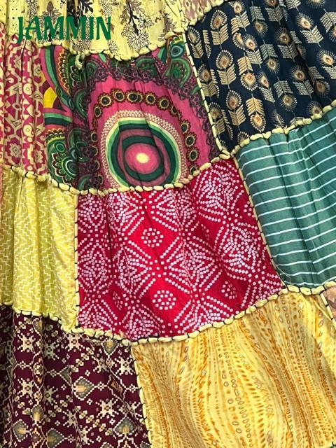 パッチワークロングスカート アジアン ヒッピー エスニック パッチワーク < 女性ファッション パッチワークロングスカート アジアン ヒッピー エスニック パッチワーク < 女性ファッションの