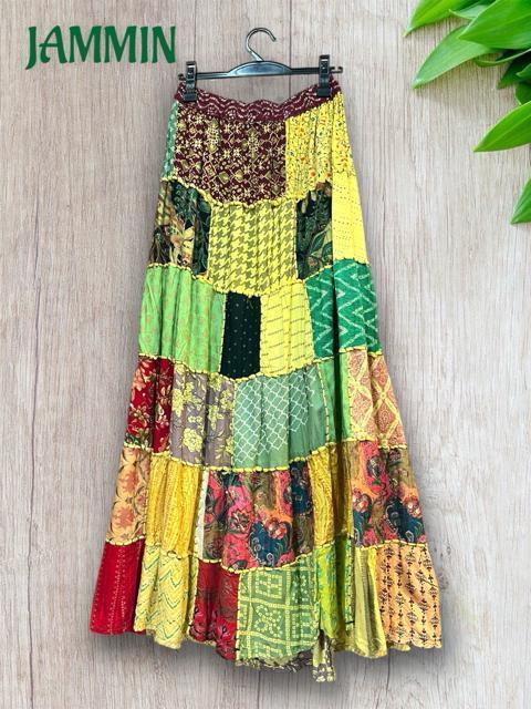 パッチワークロングスカート アジアン ヒッピー エスニック パッチワーク < 女性ファッション パッチワークロングスカート アジアン ヒッピー エスニック パッチワーク < 女性ファッションの