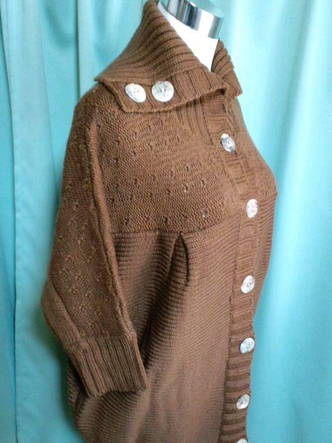 七分袖ロングニットブラウン < 女性ファッション  七分袖ロングニットブラウン < 女性ファッションの