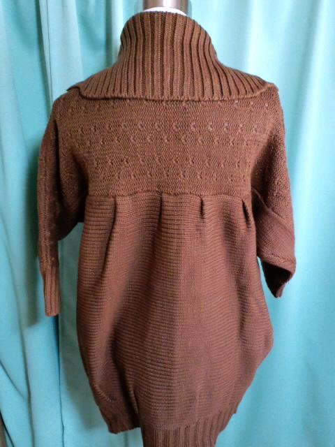 七分袖ロングニットブラウン < 女性ファッション  七分袖ロングニットブラウン < 女性ファッションの