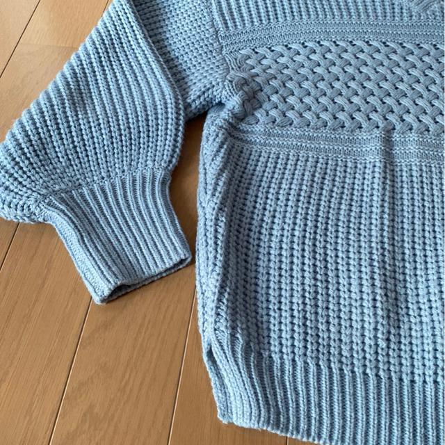 THE SHOP TK ブルー系ニットセーター/サイズM/レディース冬服 < 女性ファッション  THE SHOP TK ブルー系ニットセーター/サイズM/レディース冬服 < 女性ファッションの