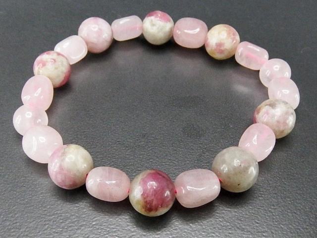 一点物ピンクトルマリン約10mmローズクォーツデザインブレスレット902-037Ra < 女性アクセサリー/時計 一点物ピンクトルマリン約10mmローズクォーツデザインブレスレット902-037Ra < 女性アクセサリー/時計の