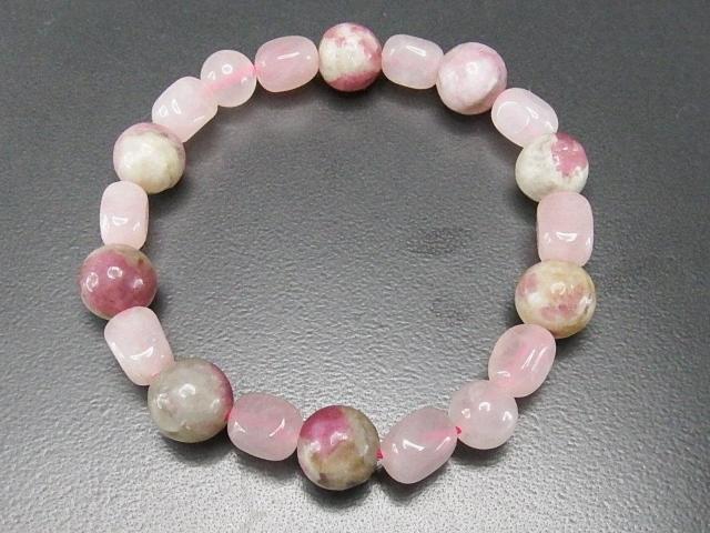 一点物ピンクトルマリン約10mmローズクォーツデザインブレスレット902-037Ra < 女性アクセサリー/時計 一点物ピンクトルマリン約10mmローズクォーツデザインブレスレット902-037Ra < 女性アクセサリー/時計の