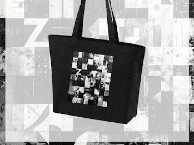 キャンバス トートバッグ ブラック モノクロ オシャレバッグ 抽象アート 前 < 女性ファッション キャンバス トートバッグ ブラック モノクロ オシャレバッグ 抽象アート 前 < 女性ファッションの