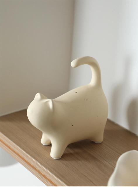 陶器猫 オブジェ 猫フォルム 置物 大タイプ リビング 人気デザイン < インテリア/ライフ 陶器猫 オブジェ 猫フォルム 置物 大タイプ リビング 人気デザイン < インテリア/ライフの