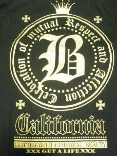 オラオラ.お兄♪バックサークル&クラウンプリントTシャツ ブラック×ゴールド < 男性ファッション オラオラ.お兄♪バックサークル&クラウンプリントTシャツ ブラック×ゴールド < 男性ファッションの