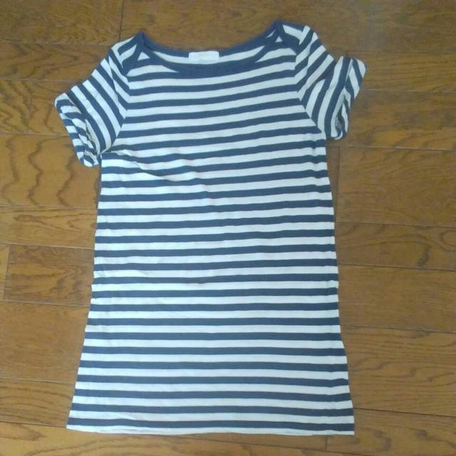 earth music&ecology ネイビーとホワイトのボーダー Sサイズ 美品 < ブランド  earth music&ecology ネイビーとホワイトのボーダー Sサイズ 美品  < ブランドの