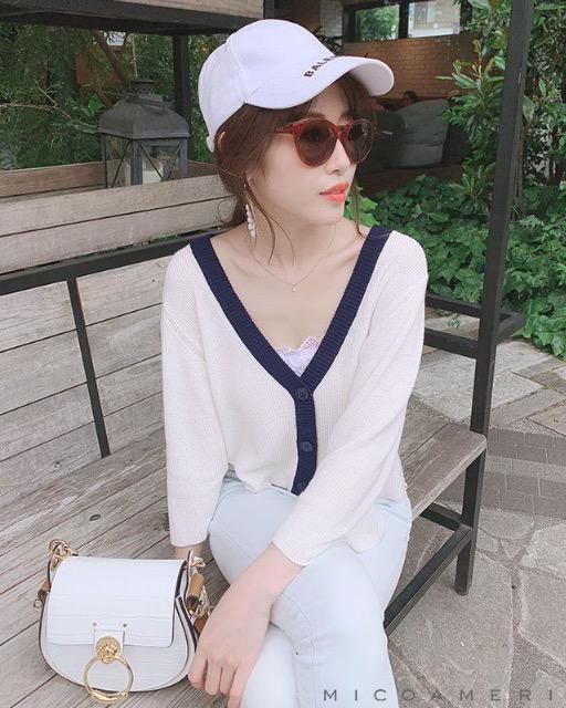 MICOAMERI☆バイカラーカーディガン☆ホワイト×ネイビー☆超美品 < ブランド MICOAMERI☆バイカラーカーディガン☆ホワイト×ネイビー☆超美品 < ブランドの