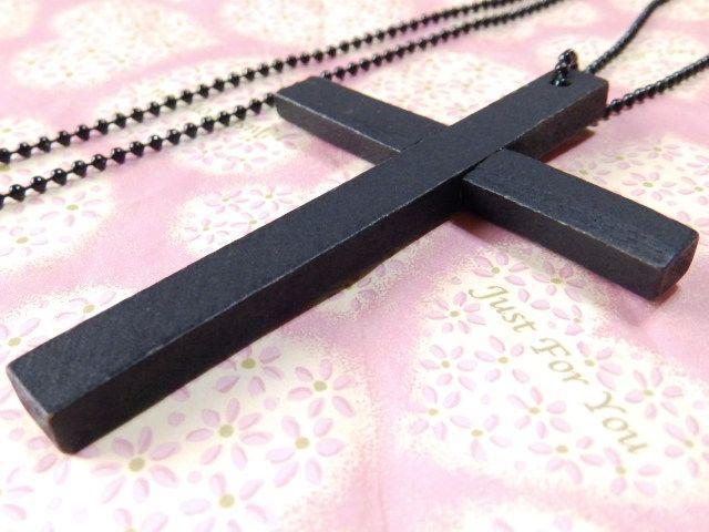 《New》エスニック.ボヘミアン★ナチュラル・ウッド*クロスネックレス(ペンダント)<ブラック> < 女性アクセサリー/時計  《New》エスニック.ボヘミアン★ナチュラル・ウッド*クロスネックレス(ペンダント)<ブラック> < 女性アクセサリー/時計の