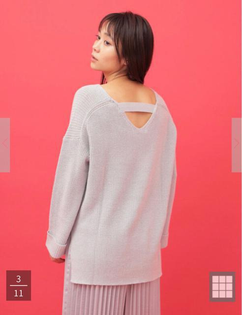 新品 E hyphen world gallery バックテープVラインプルオーバー ニット フリーサイズ < ブランド  新品 E hyphen world gallery バックテープVラインプルオーバー ニット フリーサイズ  < ブランドの