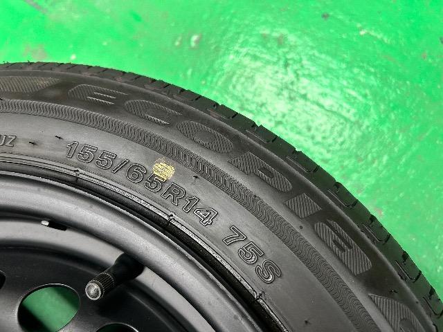7072027)激安美品軽自動車ツライチ艶消しブラックスチールホイール中古BSエコピアタイヤセット4本155/65R14送料無料 < 自動車/バイク 7072027)激安美品軽自動車ツライチ艶消しブラックスチールホイール中古BSエコピアタイヤセット4本155/65R14送料無料 < 自動車/バイク
