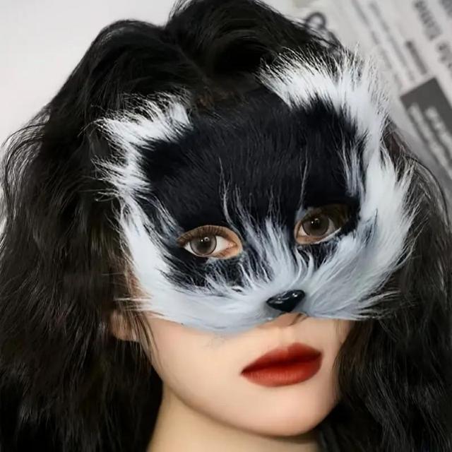 超お買い得790円★毛皮のキツネの顔のマスク、女性の仮装衣装のアクセサリー、プラスチック製、仮面舞踏会、舞台パフォーマンス < 女性ファッション  超お買い得790円★毛皮のキツネの顔のマスク、女性の仮装衣装のアクセサリー、プラスチック製、仮面舞踏会、舞台パフォーマンス < 女性ファッションの