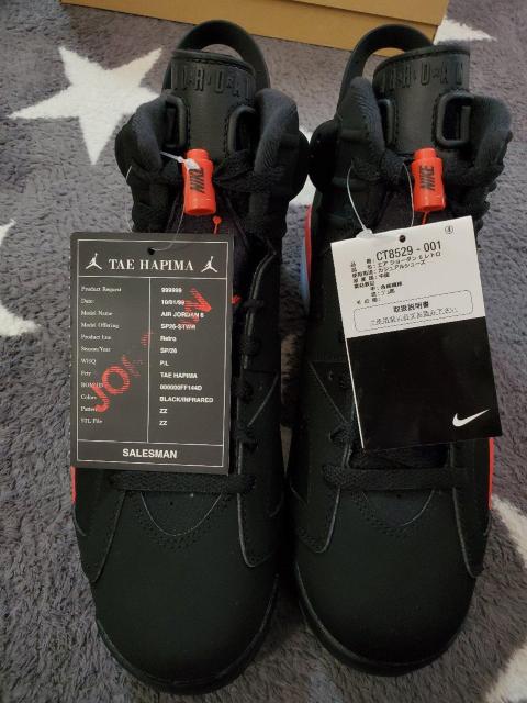 NIKE AIR JORDAN 6 RETROBLACK / INFRARED�Z�[���X�}���T���v���d�l / atmos�w���i �� �u�����h�� 