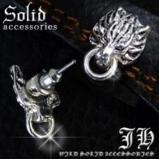 《New》純銀シルバー加工★存在感求E最強ウルフピアス < 男性アクセサリー/時計 《New》純銀シルバー加工★存在感求E最強ウルフピアス < 男性アクセサリー/時計の