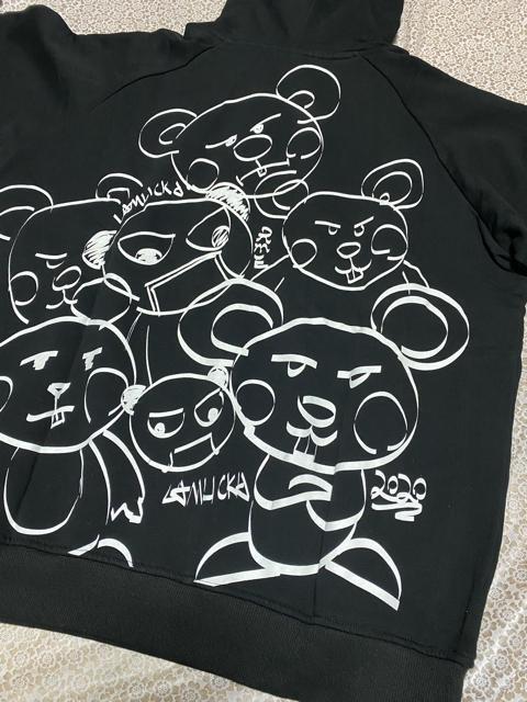 パーカー トレーナー キュートクマ柄 ブラック 大きいサイズ < 女性ファッション パーカー トレーナー キュートクマ柄 ブラック 大きいサイズ < 女性ファッションの