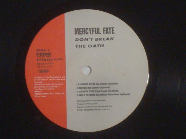 禁断の誓い(DON`T BREAK THE OATH) / マーシフル・フェイト(MERCYFUL FATE) 帯無LP < CD/DVD/ビデオ  禁断の誓い(DON`T BREAK THE OATH) / マーシフル・フェイト(MERCYFUL FATE) 帯無LP < CD/DVD/ビデオの