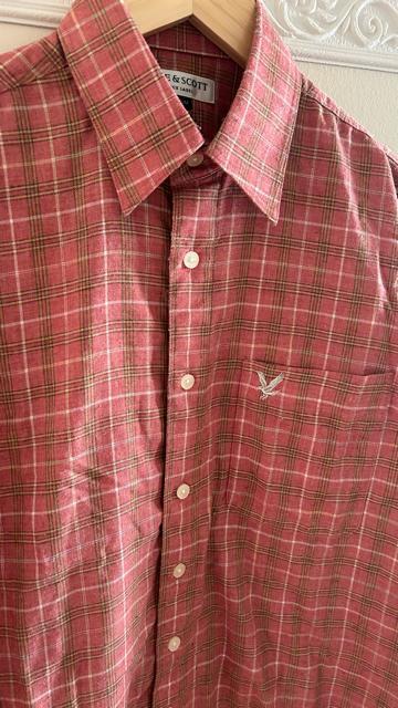 ライルアンドスコット ブラックレーベル メンズ 長袖チェックシャツ ピンク M < 男性ファッション ライルアンドスコット ブラックレーベル メンズ 長袖チェックシャツ ピンク M < 男性ファッションの