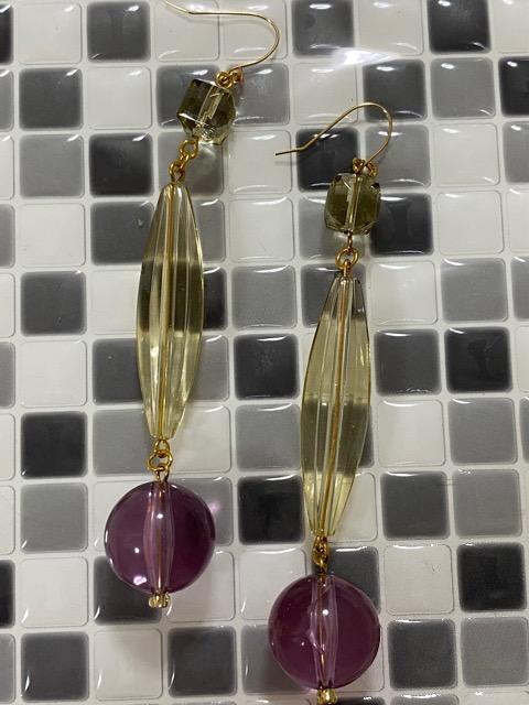 【最終売切り】アクリルビーズピアス☆ゴールドパープル < 女性ファッション  【最終売切り】アクリルビーズピアス☆ゴールドパープル  < 女性ファッションの