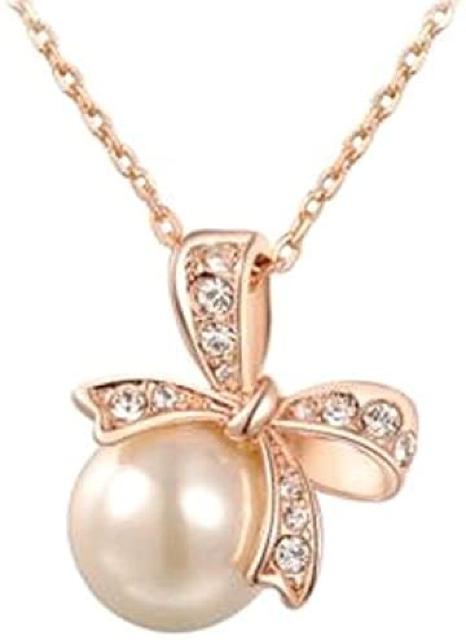 パール リボン ネックレス ローズゴールド 真珠!。 < 女性アクセサリー/時計 パール リボン ネックレス ローズゴールド 真珠!。 < 女性アクセサリー/時計の