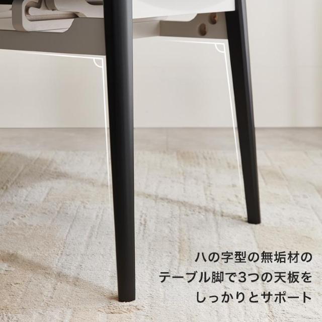 【送料無料】伸縮式セラミック円形ダイニングテーブル&チェア グレー 【7点セット】 < インテリア/ライフ  【送料無料】伸縮式セラミック円形ダイニングテーブル&チェア グレー 【7点セット】 < インテリア/ライフの