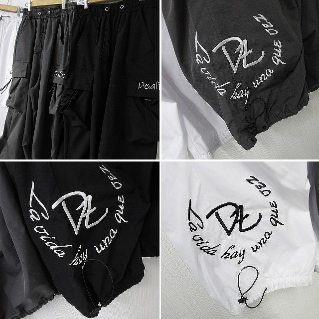 NEW最新wML【Dealivez】 刺繍リーフロゴ カーゴパンツ ワイドパンツ < 男性ファッション  NEW最新wML【Dealivez】 刺繍リーフロゴ カーゴパンツ ワイドパンツ < 男性ファッションの