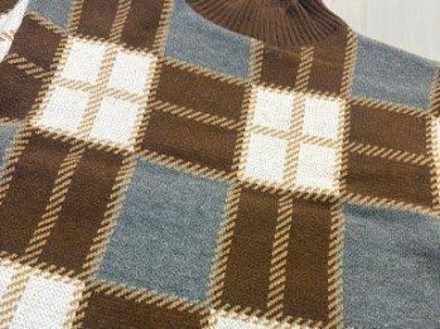 モックネック チェック ニット セーター トップス ハイネック ブラウン < 女性ファッション モックネック チェック ニット セーター トップス ハイネック ブラウン < 女性ファッションの