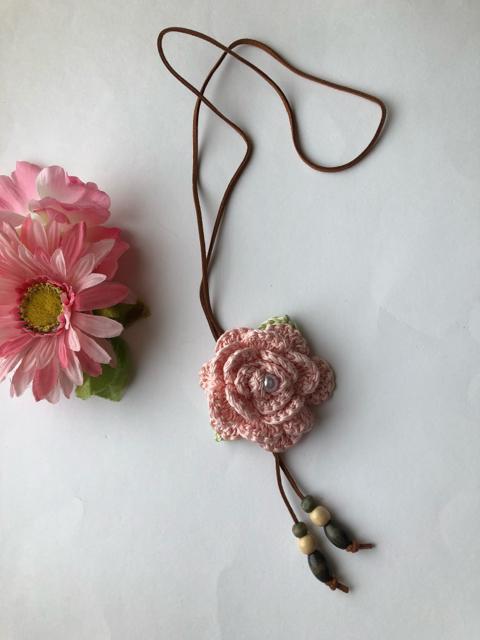 ハンドメイド ネックレス 薔薇 ピンク axes好き ガーリー < 女性ファッション  ハンドメイド ネックレス 薔薇 ピンク axes好き ガーリー < 女性ファッションの