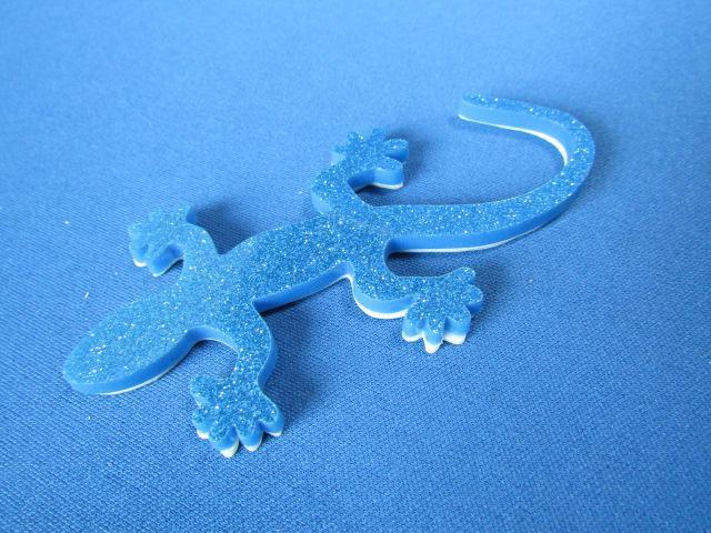 ●Gecko ゲッコー/守宮/ヤモリ!BLUE ブルー ラメ仕様 ABS製エンブレム 新品 < 自動車/バイク ●Gecko ゲッコー/守宮/ヤモリ!BLUE ブルー ラメ仕様 ABS製エンブレム 新品 < 自動車/バイク