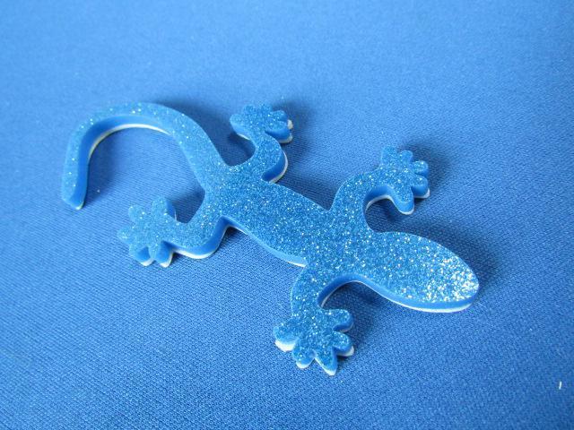 ●Gecko ゲッコー/守宮/ヤモリ!BLUE ブルー ラメ仕様 ABS製エンブレム 新品 < 自動車/バイク ●Gecko ゲッコー/守宮/ヤモリ!BLUE ブルー ラメ仕様 ABS製エンブレム 新品 < 自動車/バイク