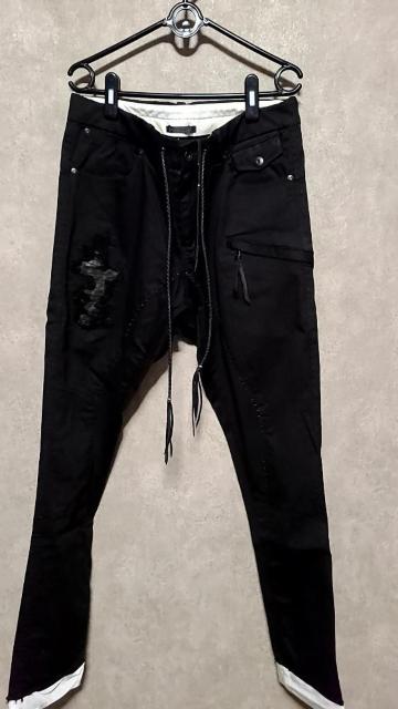 新品KMRiiケムリ スネーク&ゴートレザー クラッシュストレッチスリムパンツ 3 < ブランド  新品KMRiiケムリ スネーク&ゴートレザー クラッシュストレッチスリムパンツ 3 < ブランドの