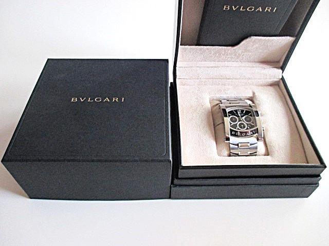 ☆BVLGARI ブルガリ アショーマ クロノグラフ AA48SCH メンズ/ブラック☆美品 < ブランド  ☆BVLGARI ブルガリ アショーマ クロノグラフ AA48SCH メンズ/ブラック☆美品 < ブランドの