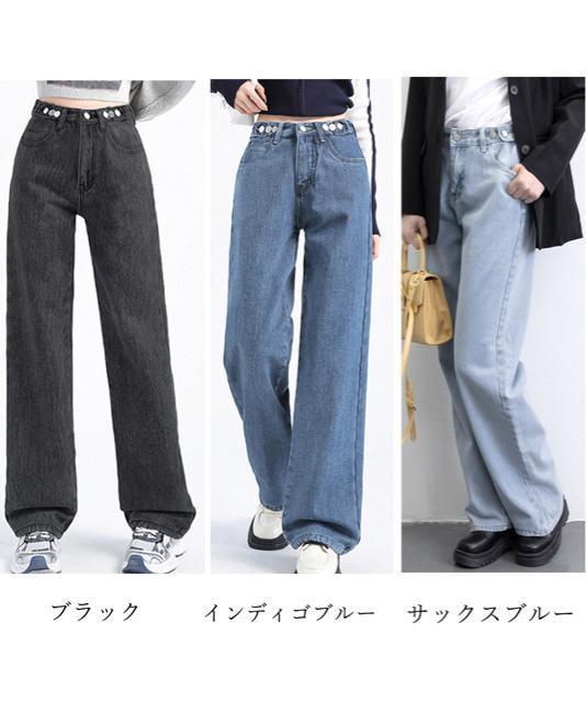 送料無料 新品 デニムパンツ ウエスト調整可能 ボトムス < 女性ファッション  送料無料 新品 デニムパンツ ウエスト調整可能 ボトムス < 女性ファッションの