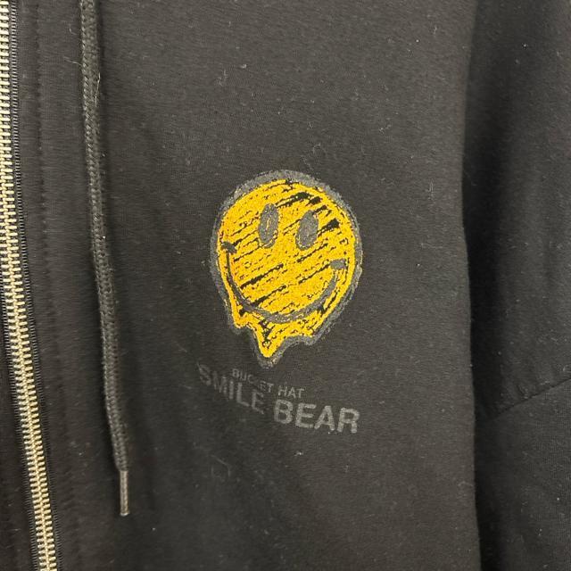 即決 BUCKET HAT SMILE BEAR フルジップ パーカー ブラック < 男性ファッション  即決 BUCKET HAT SMILE BEAR フルジップ パーカー ブラック < 男性ファッションの