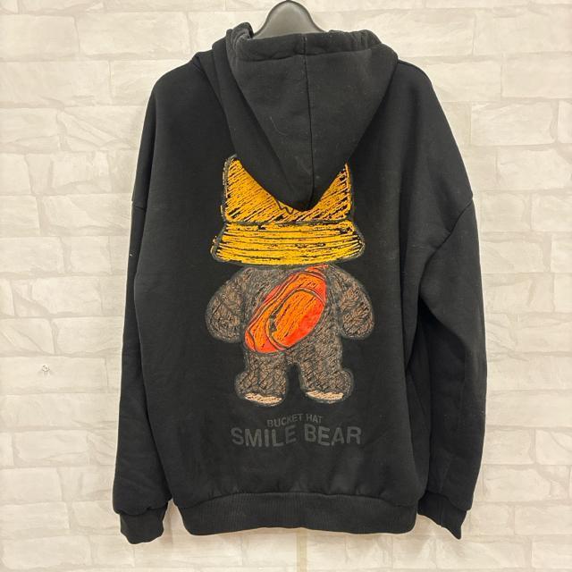 即決 BUCKET HAT SMILE BEAR フルジップ パーカー ブラック < 男性ファッション  即決 BUCKET HAT SMILE BEAR フルジップ パーカー ブラック < 男性ファッションの