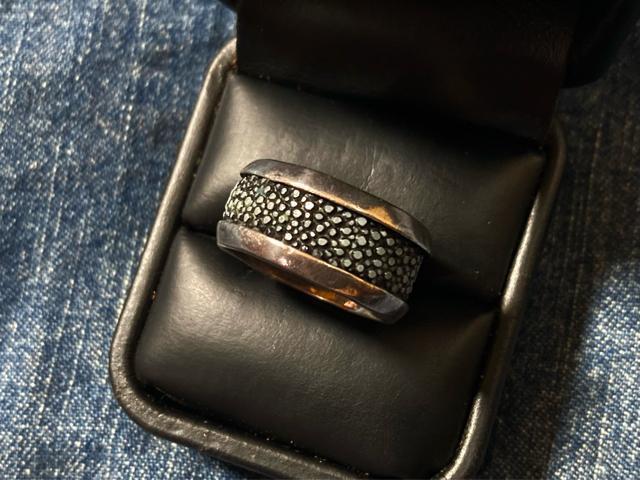 シルバー スティングレイ 925 リング 指輪 ガルーシャ エイ革 メンズ レディース アクセサリー < 男性アクセサリー/時計  シルバー スティングレイ 925 リング 指輪 ガルーシャ エイ革 メンズ レディース アクセサリー  < 男性アクセサリー/時計の