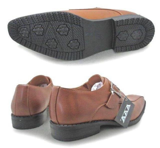 1円~C993新品AAAスワールトゥ/モンクストラップ防滑ソール26.5a3E LBR♂ < 男性ファッション  1円~C993新品AAAスワールトゥ/モンクストラップ防滑ソール26.5a3E LBR♂ < 男性ファッションの