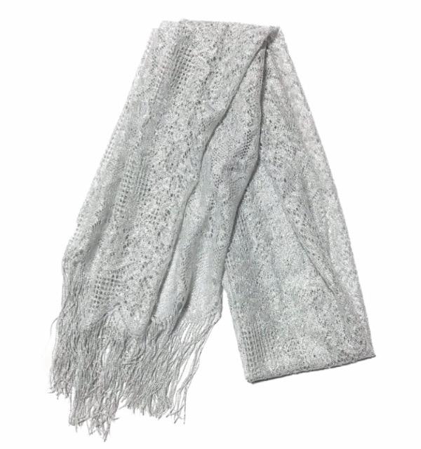 パーティー結婚式キラキラストール〓シルバーラメレース〓美品 < 女性ファッション パーティー結婚式キラキラストール〓シルバーラメレース〓美品 < 女性ファッションの