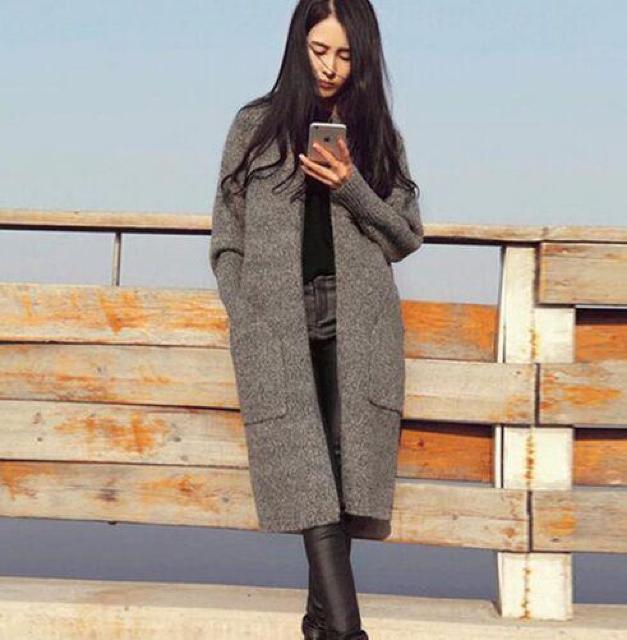 ★人気★ロングカーディガン★グレー < 女性ファッション  ★人気★ロングカーディガン★グレー  < 女性ファッションの