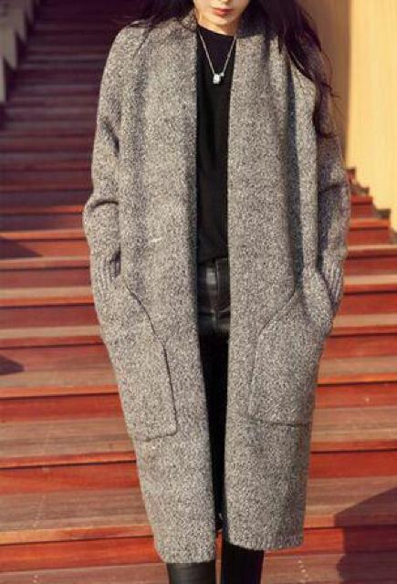 ★人気★ロングカーディガン★グレー < 女性ファッション  ★人気★ロングカーディガン★グレー < 女性ファッションの