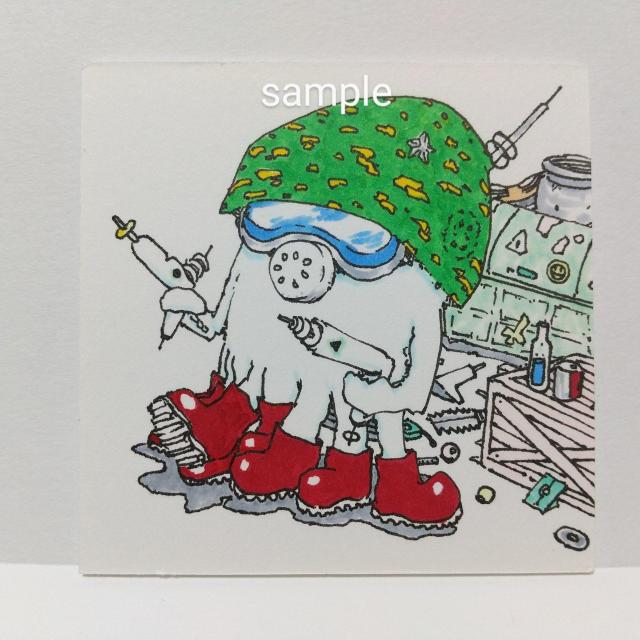 オリジナルイラスト 手描きイラスト イカ星人くん アーミー ハンドメイド インテリア 絵 原画 アナログ アート カラー < アニメ/コミック/キャラクター  オリジナルイラスト 手描きイラスト イカ星人くん アーミー ハンドメイド インテリア 絵 原画 アナログ アート カラー  < アニメ/コミック/キャラクターの