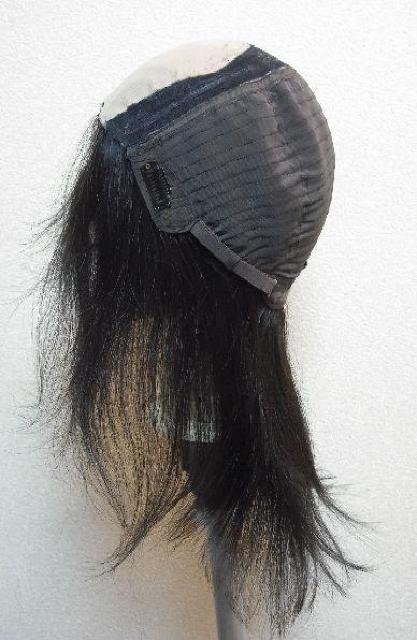 人毛 ウィッグ 幅広人工皮膚付き 自然色 ロング Mサイズ < 女性ファッション  人毛 ウィッグ 幅広人工皮膚付き 自然色 ロング Mサイズ < 女性ファッションの