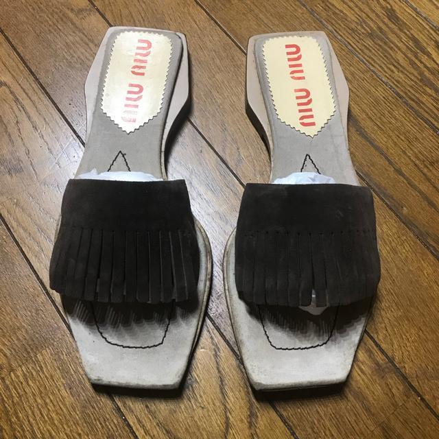 レア ミュウミュウ プラダ レザーサンダル 39.5 約26cm < ブランド レア ミュウミュウ プラダ レザーサンダル 39.5 約26cm < ブランドの