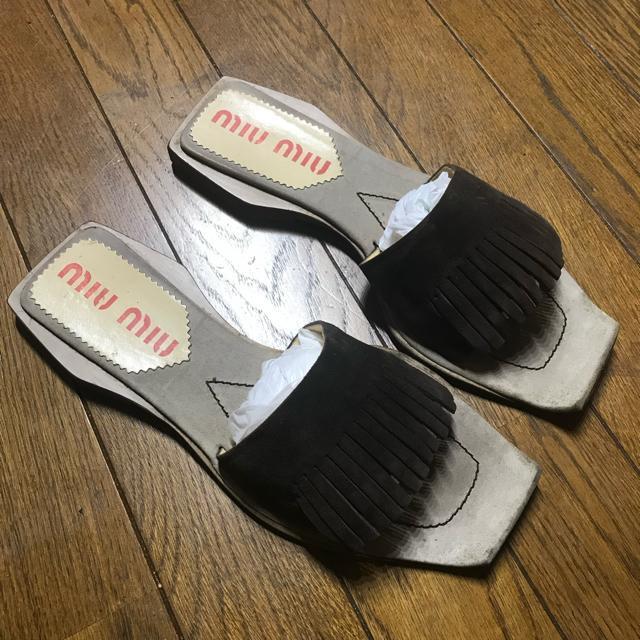 レア ミュウミュウ プラダ レザーサンダル 39.5 約26cm < ブランド レア ミュウミュウ プラダ レザーサンダル 39.5 約26cm < ブランドの