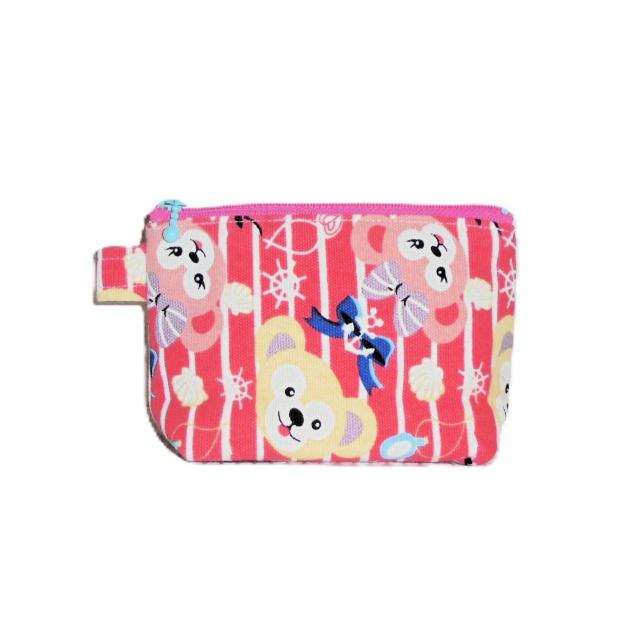 【15p幅ミニ】◆ダッフィー・シェリーメイ×ピンクマリン柄◆ファスナーポーチ < 女性ファッション 【15p幅ミニ】◆ダッフィー・シェリーメイ×ピンクマリン柄◆ファスナーポーチ < 女性ファッションの