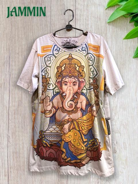 ガネーシャ神Tシャツ エスニック アジアン ガネーシャ ヒッピー 個性派 神様 < 男性ファッション ガネーシャ神Tシャツ エスニック アジアン ガネーシャ ヒッピー 個性派 神様 < 男性ファッションの