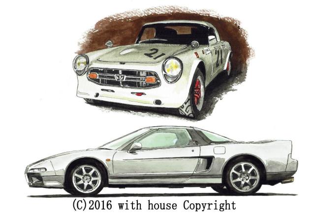 NC-206ホンダNSX/S800RS限定版画 直筆サイン額装 < 自動車/バイク NC-206ホンダNSX/S800RS限定版画 直筆サイン額装 < 自動車/バイク